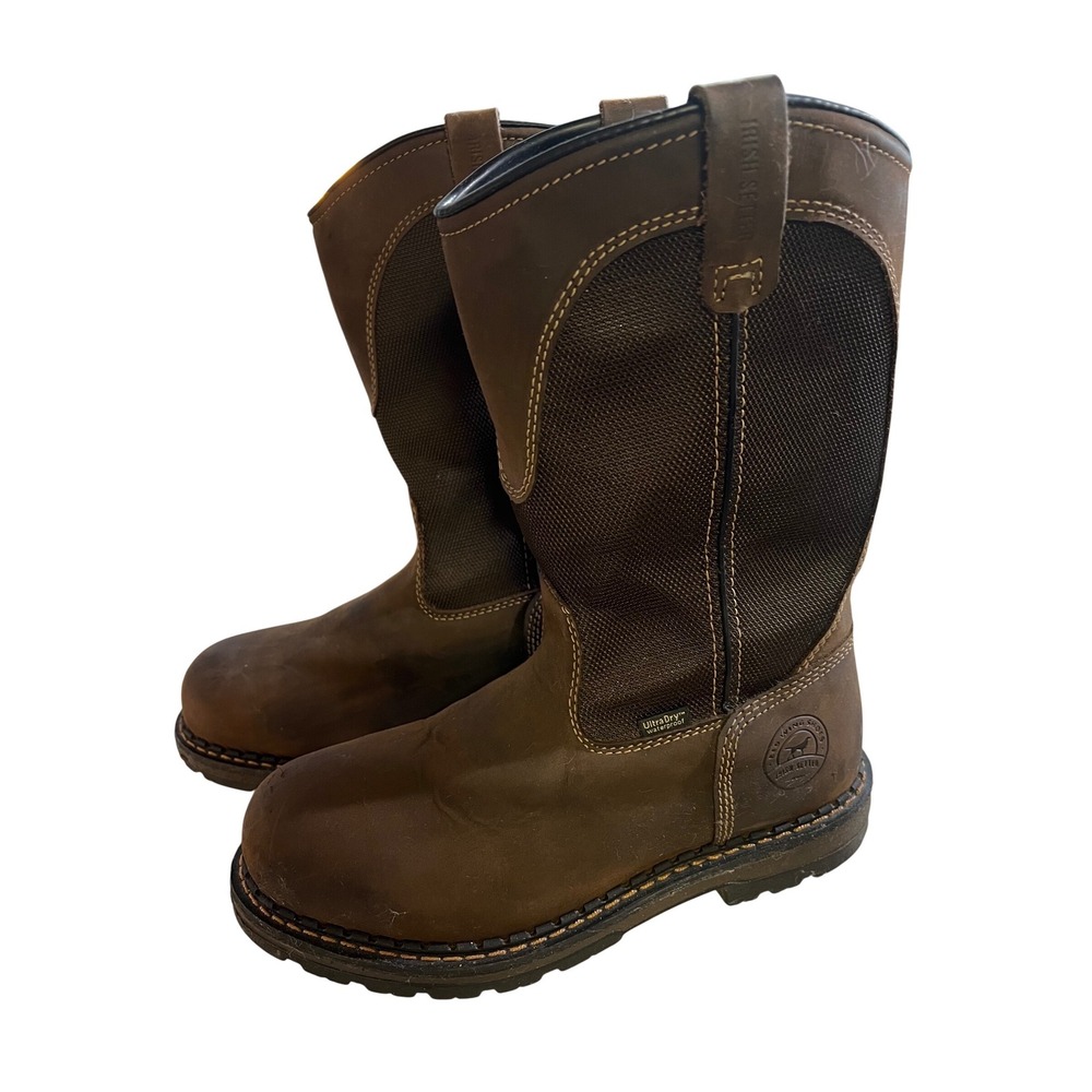 Red Wing Irish Setter Mens Steel Toe Waterproof Western Work Boots Brown Size 10